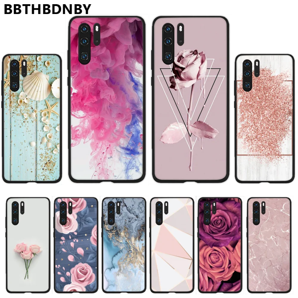 Мраморный Золотой Розовый Блестящий Роскошный чехол для телефона Huawei P9 P10 P20 P30 Pro