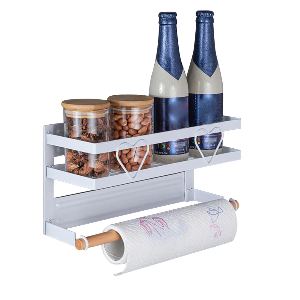 

Refrigerator Organizer With Hooks Kitchen Supplies Shelf Easy Install Magnetic Storage Rack Carbon Steel Home Space Saving