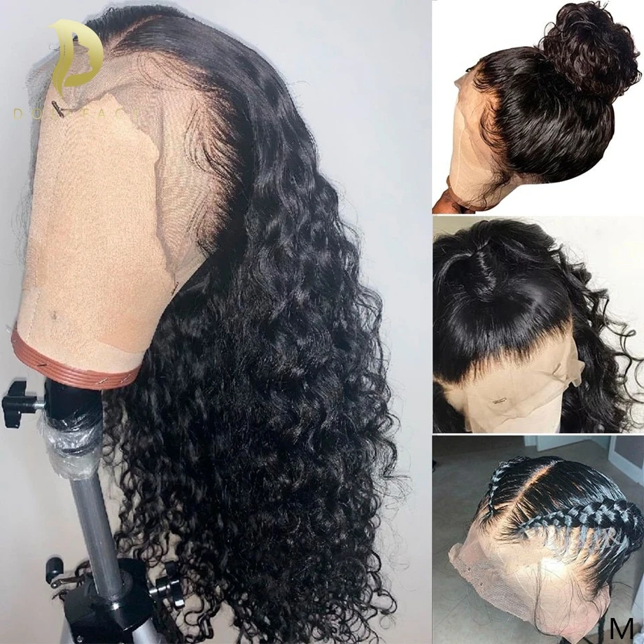 Кудрявый парик 360 на сетке спереди бразильские парики из человеческих волос для