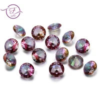 3 8 ct cut mysterious rainbow topaz created loose gemstone round square stones for ring jewelry diy accessories 10 pcs