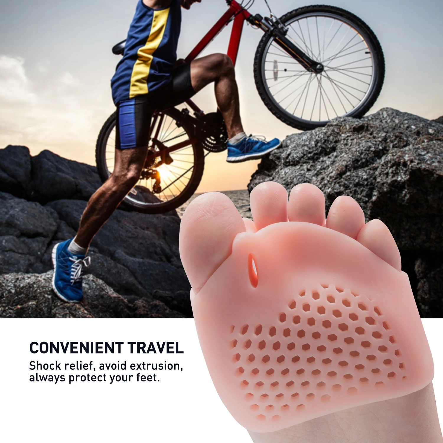 

Forefoot Pads Five-hole Honeycomb Toe Separator Soft Gel Pain Relief Insoles Prevent Feet Callus Blisters Corn Foot Care 1pair