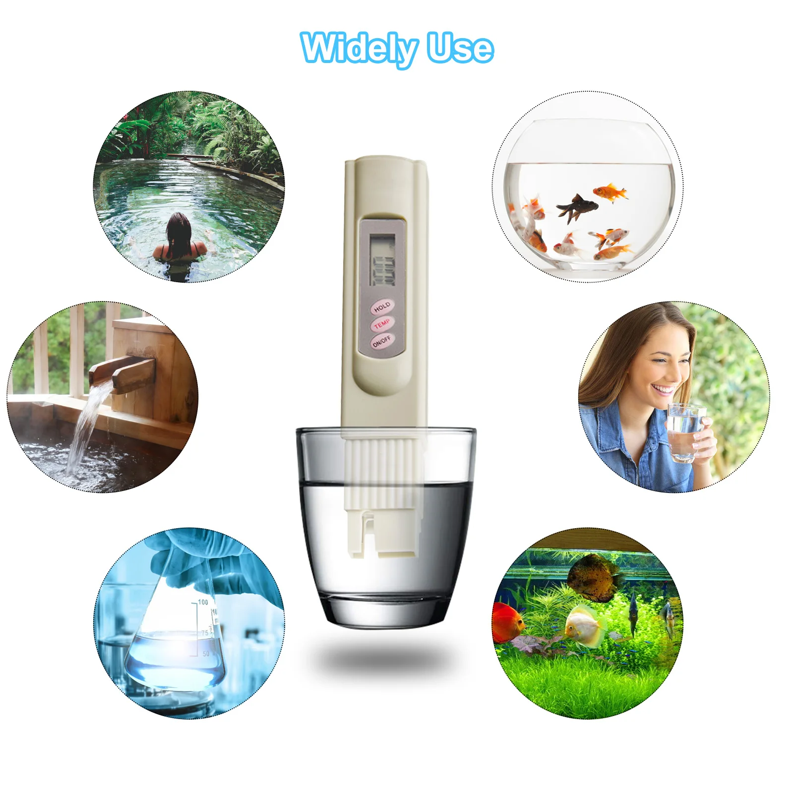 

Digital Water Quality Tester Portability Temperature Meter Water Test Meter for Drinking Water Aquariums Swimming Pool Spa