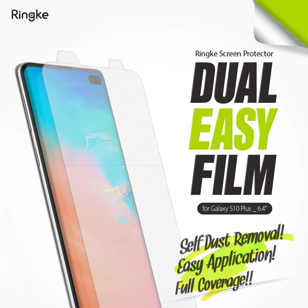 Защитная пленка для экрана Ringke двойная легкая Galaxy S10 Plus с высоким разрешением в