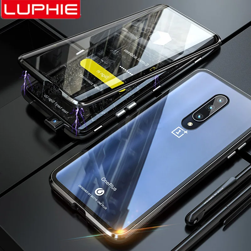 Luphie полный задний Чехол-крышка чехол для Oneplus 7 Pro Магнитный One Plus Чехол передняя +