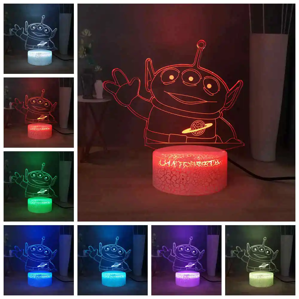 Прикроватная лампа сжимающая игрушечные инопланетяне RGB разноцветный USB