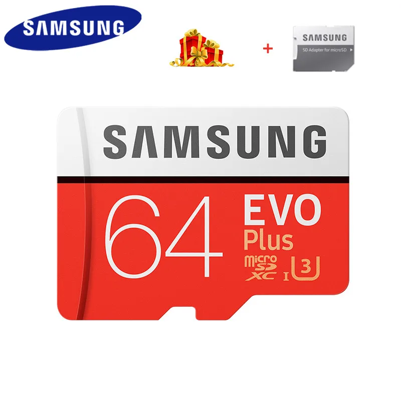 MB-MC64g Карта памяти SAMSUNG Micro SD 32 Гб 64 Гб 128 ГБ 256 ГБ U3 U1 4K SDHC SDXC класс EVO+ класс 10 C10 UHS TF карты транс флэш microsd - Емкость: MB-MC64g