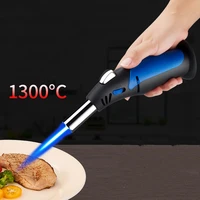 new large capacity windproof kitchen cooking torch gas lighters metal cigar cigarette butane lighter jet outdoor bbq igniter
