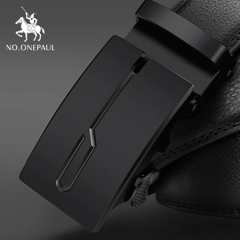 ZD08 NO. ONEPAUL, роскошный бренд, мужской из натуральной кожи, ремни для мужчин, высокое качество, ремень, автоматическая пряжка, черные, широкие пояса - Цвет: ZD08