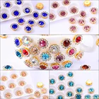 15 видов цветов 20 шт.упак. разноцветные высокого качества с украшением в виде кристаллов с пряжкой + коготь стразы Золотая основа стекла на камнях 