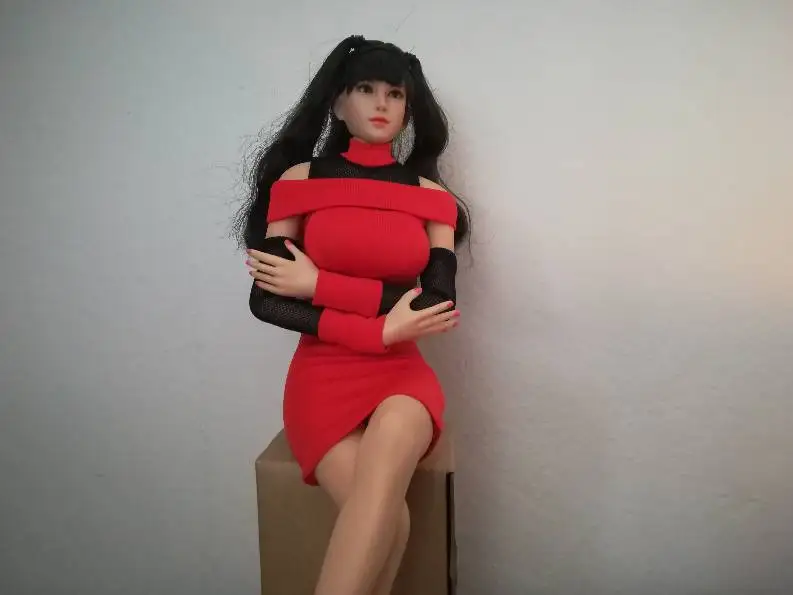 

In Stock 1/6 Scale Sexy Female Figure Clothes Accessory Red Skirt Dress Shoes Model for 12 inches Action Figure Body
