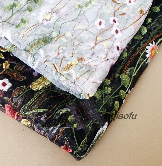 Кружевная ткань с вышивкой в виде леса Аксессуары для платья материал сделай сам