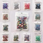 Бусины акриловые с имитацией жемчуга, с отверстием, 250 мм, Разноцветный жемчуг шт.