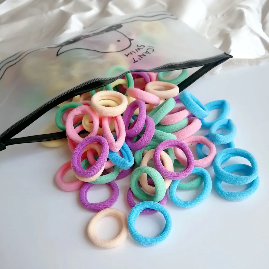 Fashion Fresh Candy-colored Towel Ring Hairs Rope High Elasticity Does Not Hurt Hair Children's Bands for Girls Clip | Детская