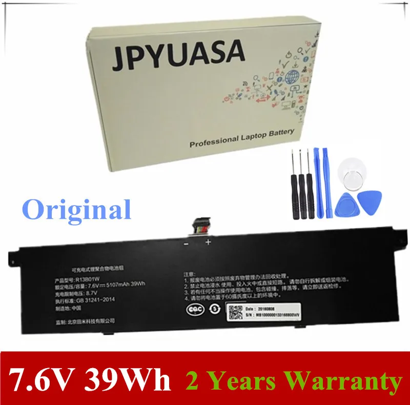 7XINbox 7,6 V 39Wh 5107 мА-ч/5230 мА/ч, R13B02W R13B01W ноутбук Батарея для Xiaomi Mi воздуха 13," планшет серии R13B02W R13B01W
