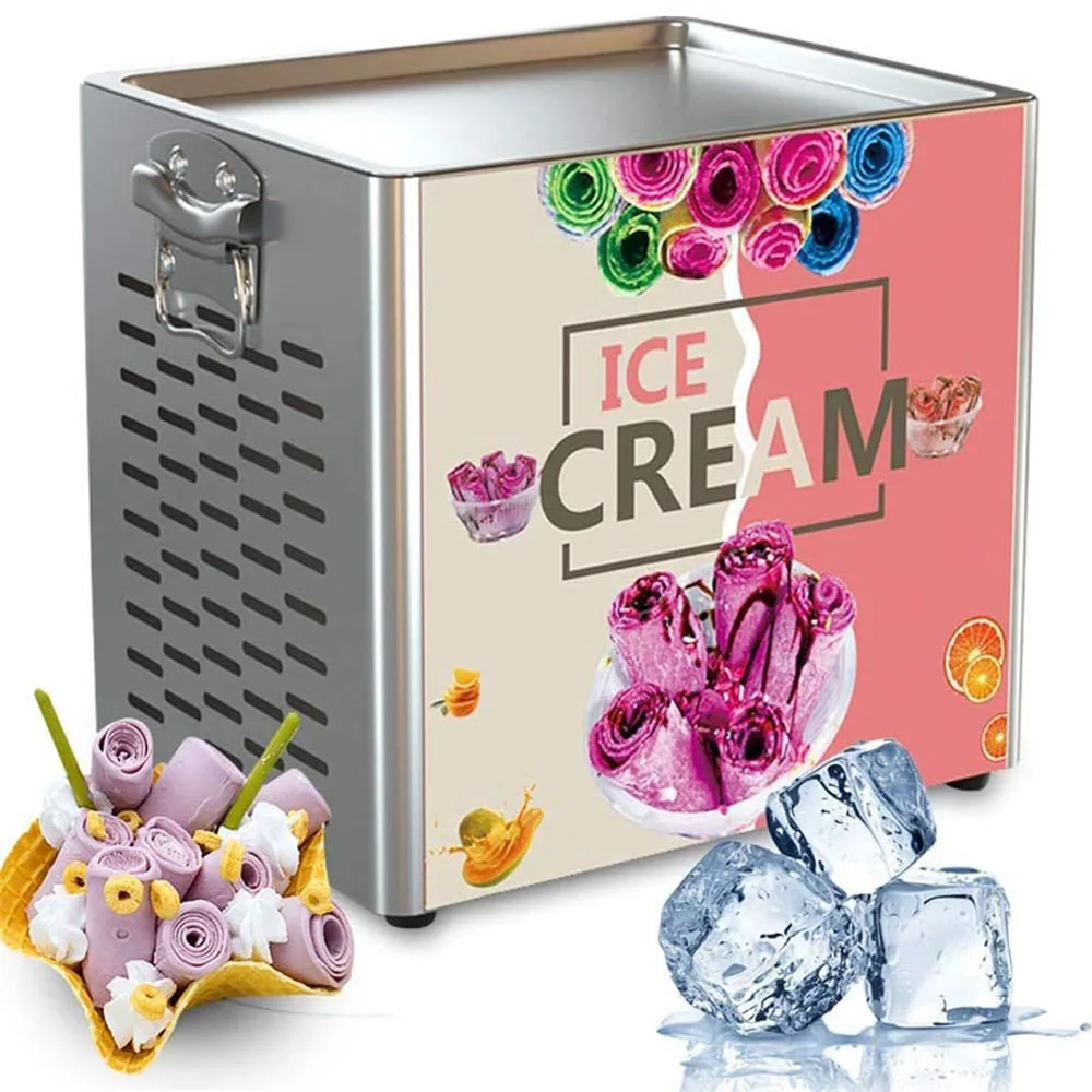 

2022 Ice Cream Maker Built-in Freezer Tabletop Use Small Electric Thai Fry Pan Ice Cream Rolled Fried Yogurt Ice Cream Machine