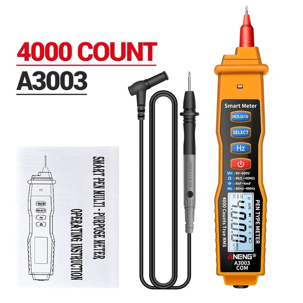 1 Set A3002 A3003 Digital Pen Multimeter 4000 ACV/DCV Electric Handheld Tester For Electrical Tester Repair Tools Accessories