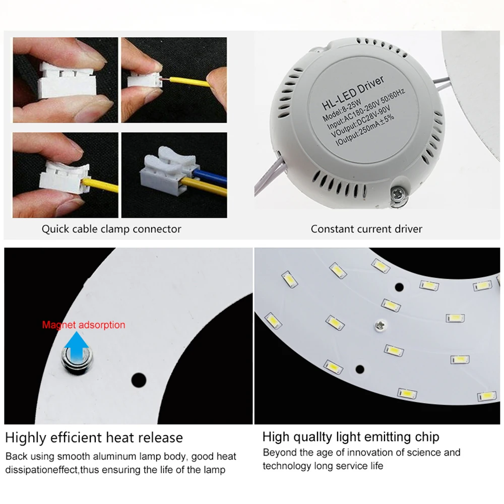 

High Brightness 5730 Chip LED Ring Tube 18W 24W 36W LED Ring Panel Circle Light 220V LED Lighting Plate for Ceiling Lamps