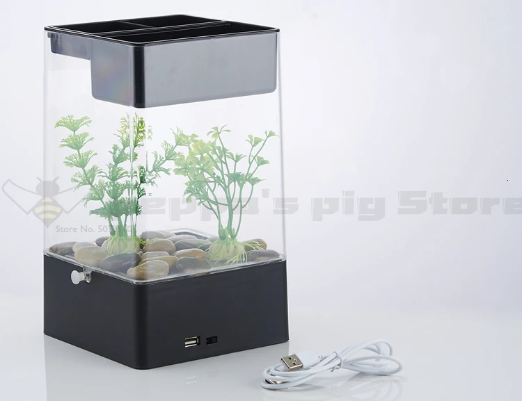 Самоочищающийся аквариум для рыб, маленький аквариум, офисный домашний рабочий стол, креативный маленький ленивый аквариум для рыб,, интерьер