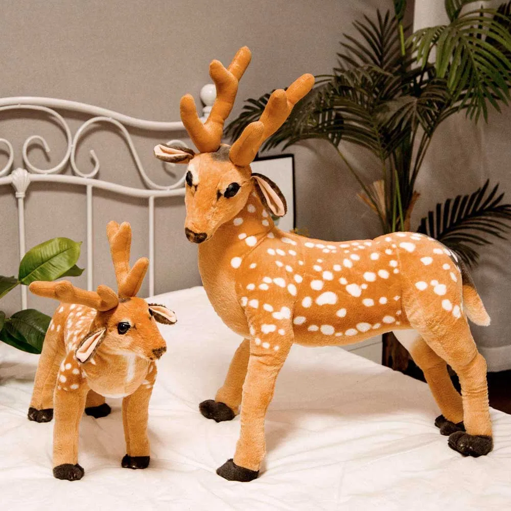34-80cm big size real life sika deer stuffed plush toy cute doll kids children soft toys vhristmas gift | Игрушки и хобби