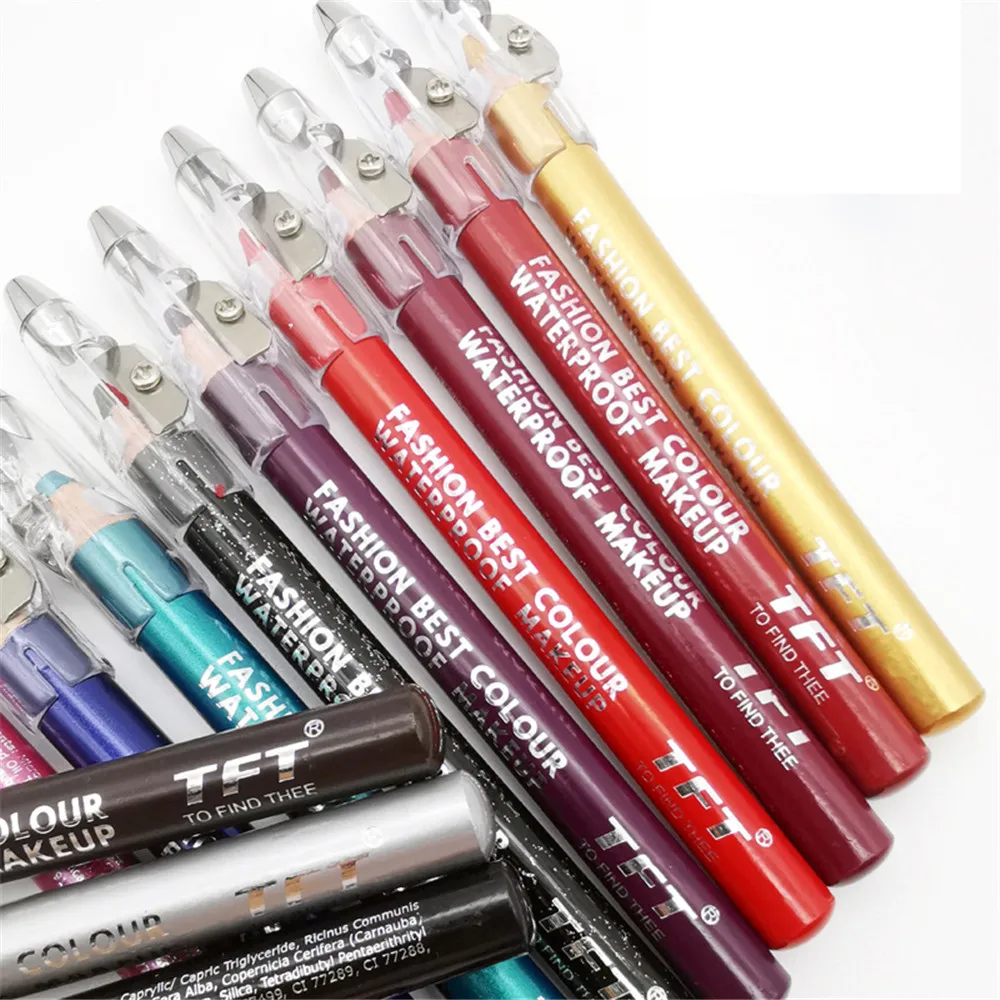 1PC Glitter Eyeliner Pencil Colorful Matte Waterproof Eye Shadow Lip Liner Pen With Sharpener Cosmetics Makeup Tools Dropshi | Красота и