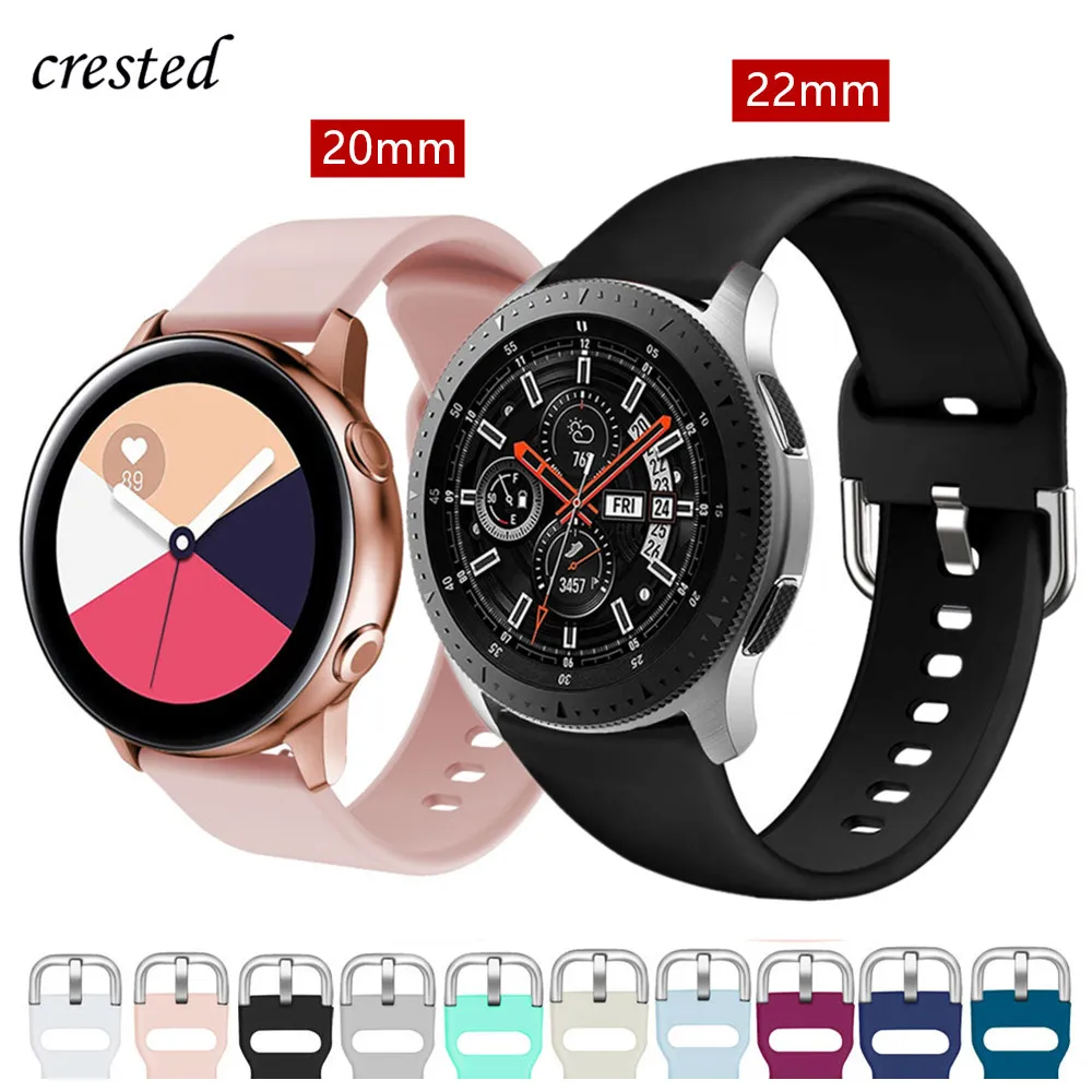 

20/22mm band For Samsung Galaxy watch 5/4/classic 3 45mm/46mm/42mm/Active 2 Gear S3 silicone bracelet Huawei watch GT-2-2e strap