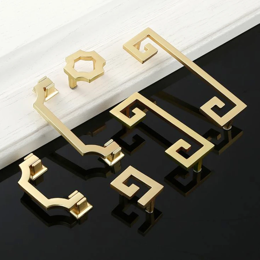 LCH высокое качество твердый цинковый сплав в китайском стиле матовая золотая