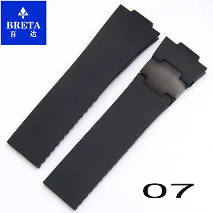 BRETA 25*12 мм водонепроницаемый силиконовый резиновый stap черный коричневый синий ремешок для часов для Ulysse Nardin морской Diver ремешки для часов