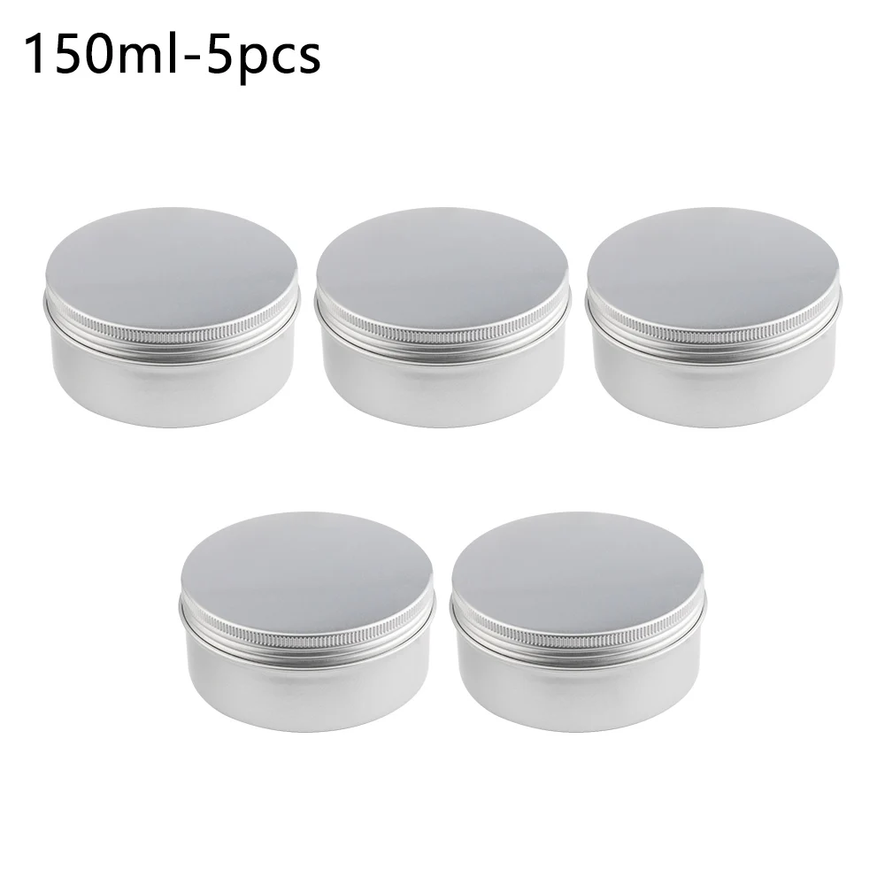150ml-5pcs 10/15/30/50/60/80 мл пустые Алюминий банки многоразовый Косметический Горшок фарфоровый кувшин верхний крем мазь образец со слезоточивым газом Кепки макияж коробочка с воском - Цвет: 150ml-5pcs