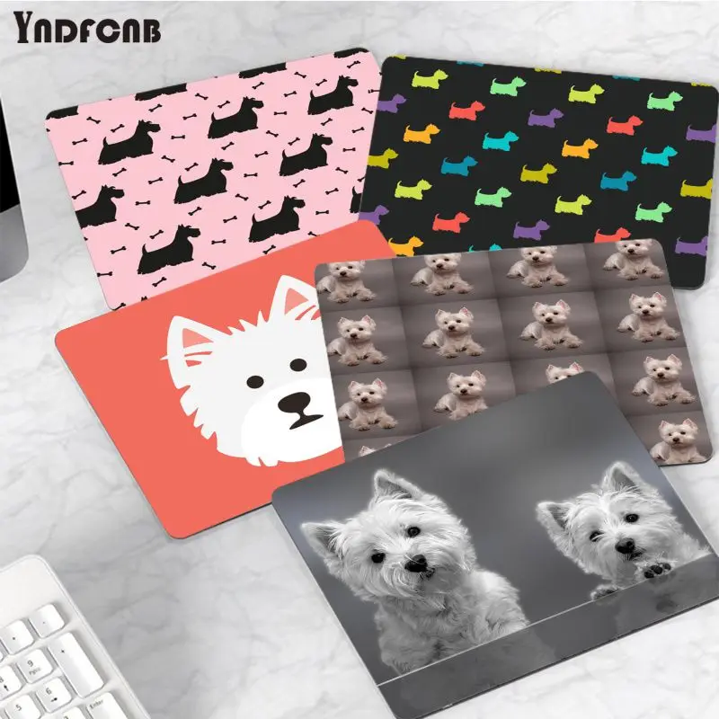 Коврик для мыши YNDFCNB West Highland Terrier с милым щенком, небольшой коврик для мыши, компьютерный коврик для компьютера, гладкий коврик для письма, ко...