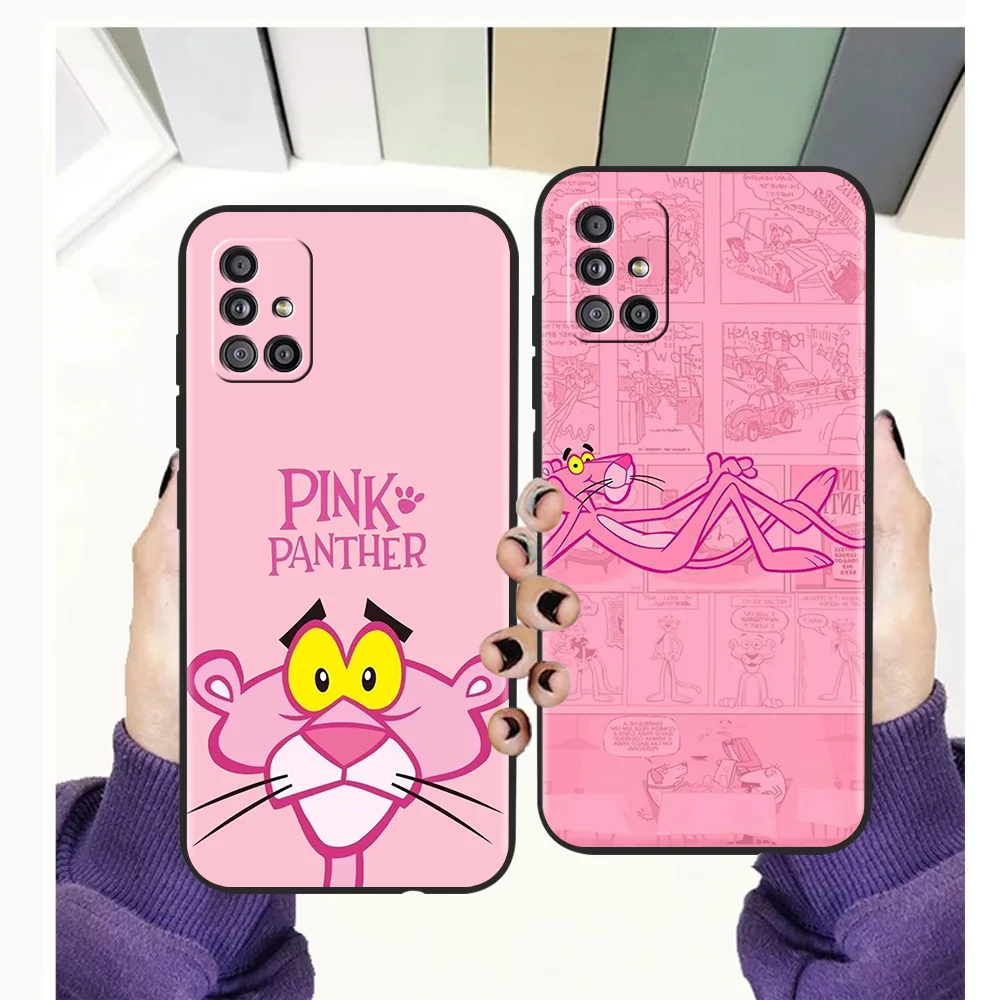 

Pink Panther Anime Silicone Case For Samsung Galaxy A32 A52 A13 A22 A72 A51 A71 A41 A11 A31 A21S 5G Luxury Phone Cover Shell TPU