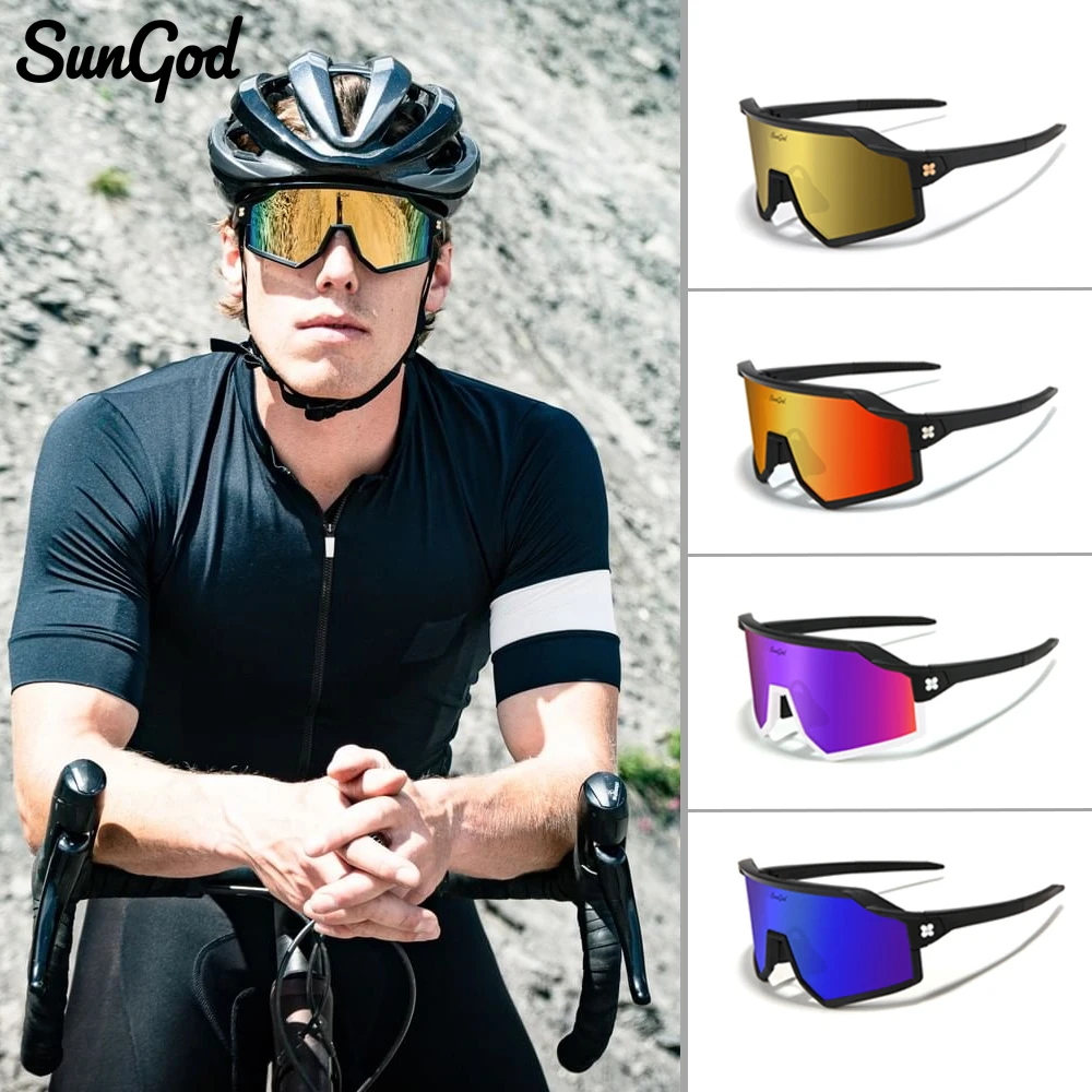 

Солнцезащитные очки SunGod для велоспорта, поляризационные, для мужчин и женщин, для верховой езды на велосипеде, горных велосипедов