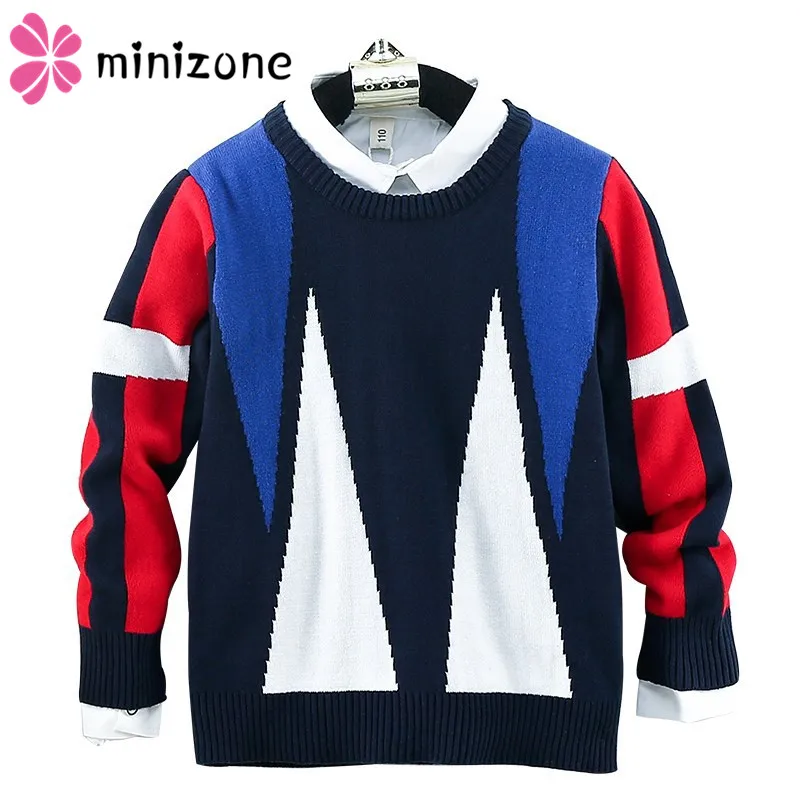 Children Sweater 2019 New Casual Knitting Pullover For Boys Shirt Collar Sweaters Kids Clothes Winter School Toddler Girls Top M |