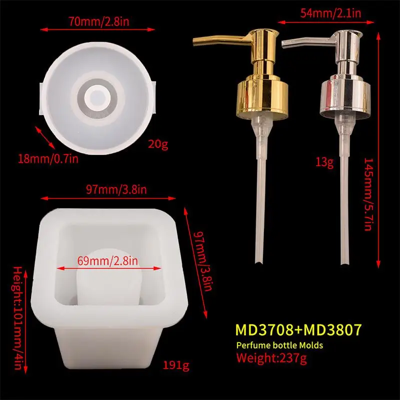 

Perfume Bottle Epxoy Resin Mold Crystal Storage Tank Silicone Mold Tools Set For DIY Home Decoration Handmade Resin Crafts