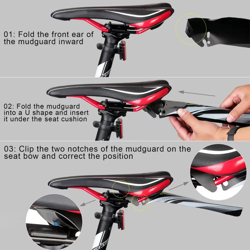 

Pcs Practical Bike Fender Universal Convenient Dust-proof And Easy to Install Twill Design Plastic Mud Guard for MTB Bicycle