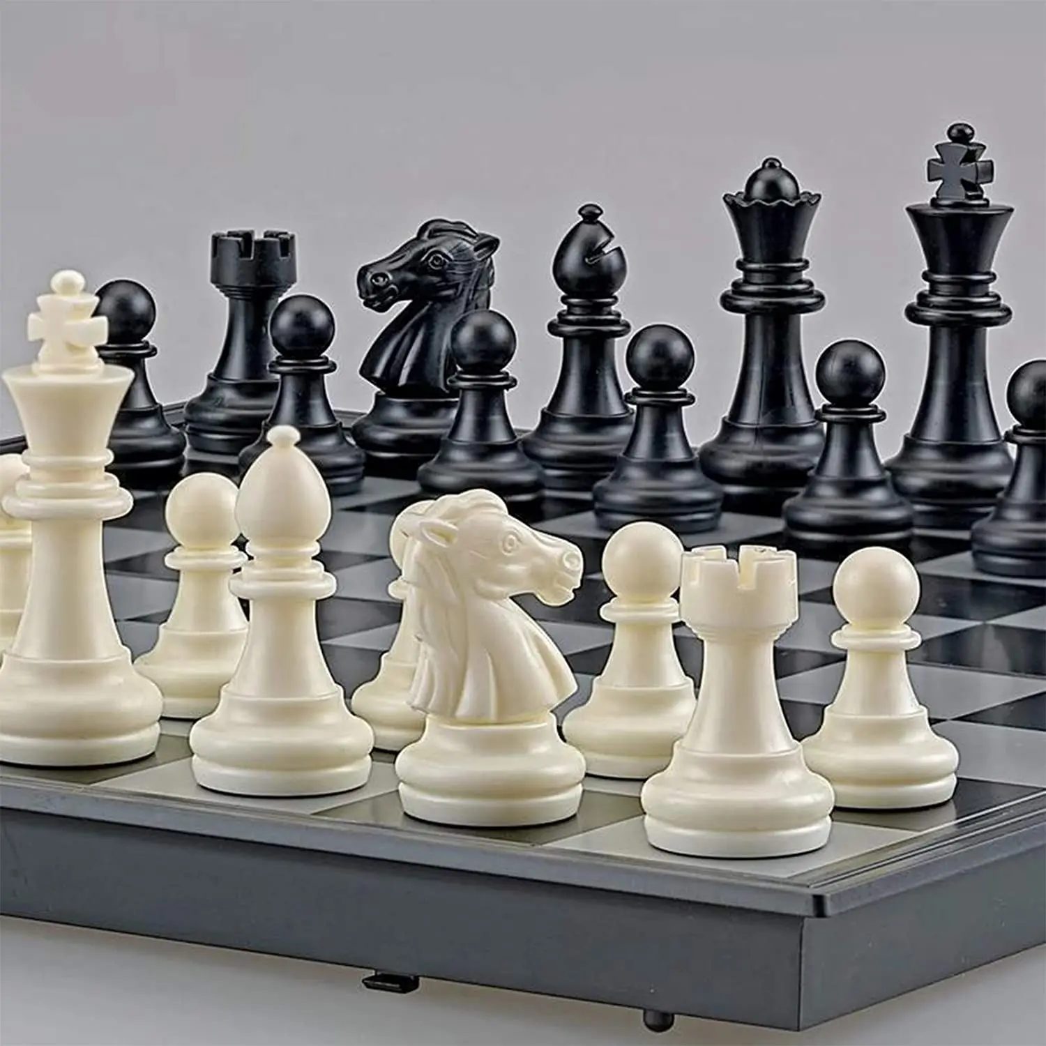 

33CM Inches Magnetic Travel Chess Set with Folding Chess Board for Beginner, Kids and Adults