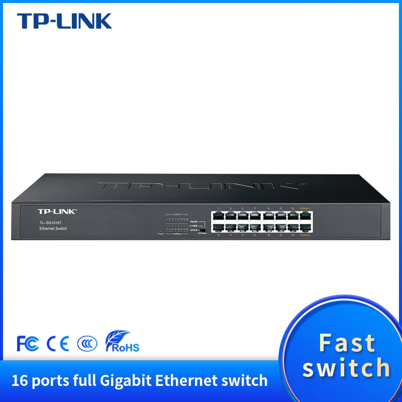 TP-Link TL-SG1016T 16 портов RJ45 гигабитный переключатель для настольного компьютера 1000