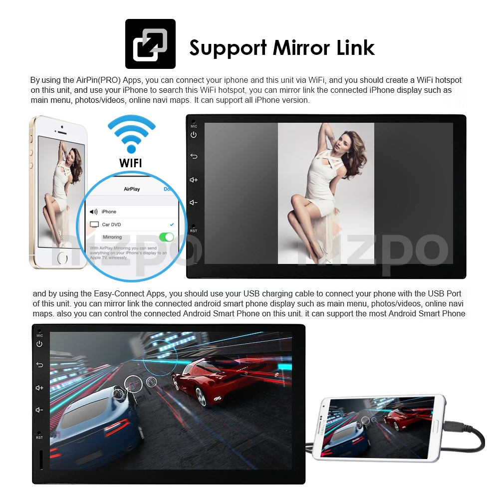 2 Din Android 9 0 Автомобильный мультимедийный плеер MP3 стерео универсальный