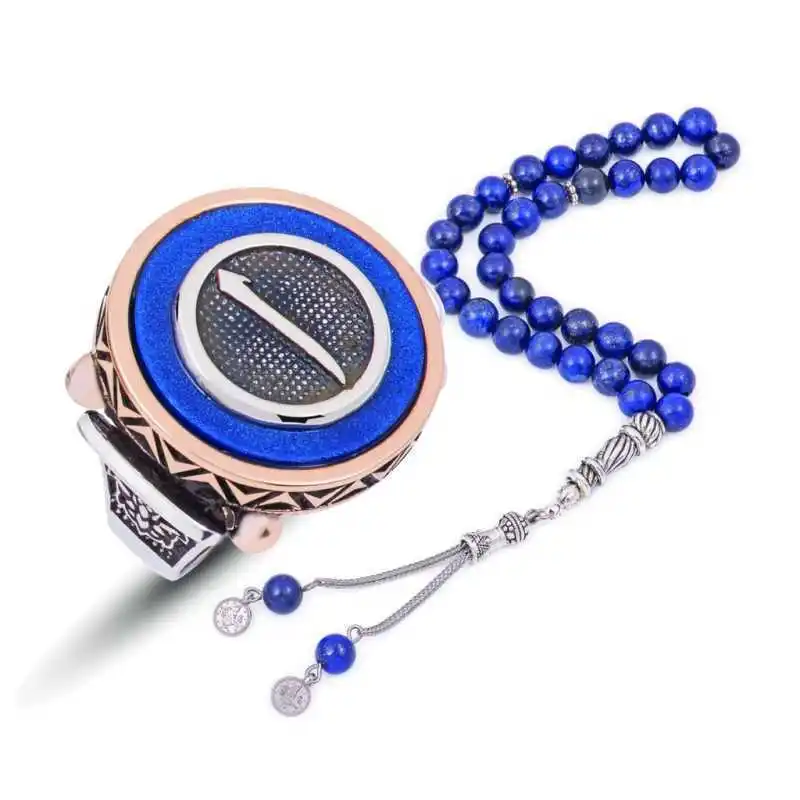 

Silverlina Silver Blue Ebony Aleph Ring