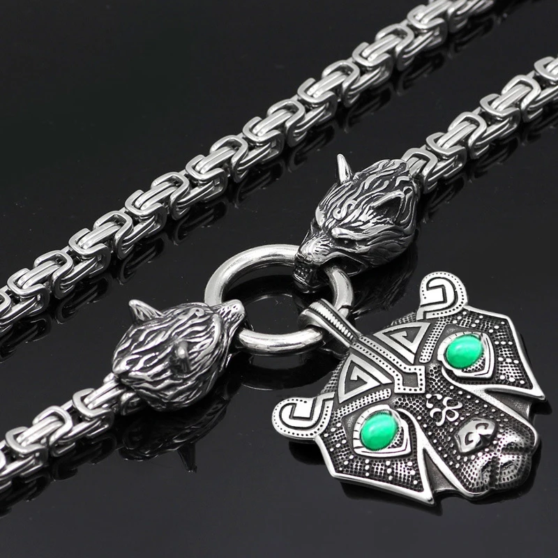 Мужское ожерелье из нержавеющей стали с подвеской в виде головы медведя|Цепочки|