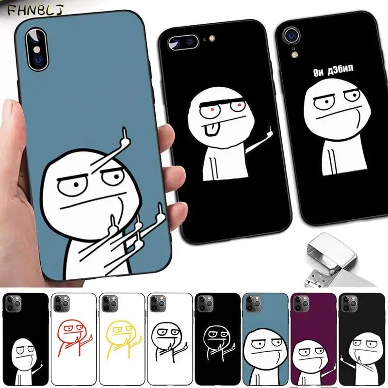 Чехол для телефона с изображением забавного человека среднего пальца iphone 13 8 7 6 6S
