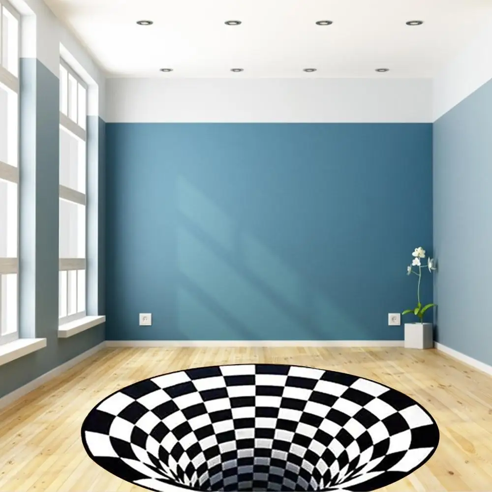 3D вихревая Иллюзия абстрактная Геометрическая Оптическая иллюзия ковер