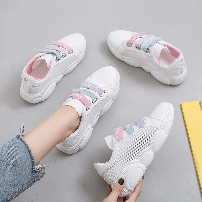 2019 женские кроссовки на толстой плоской подошве Женская Белая обувь