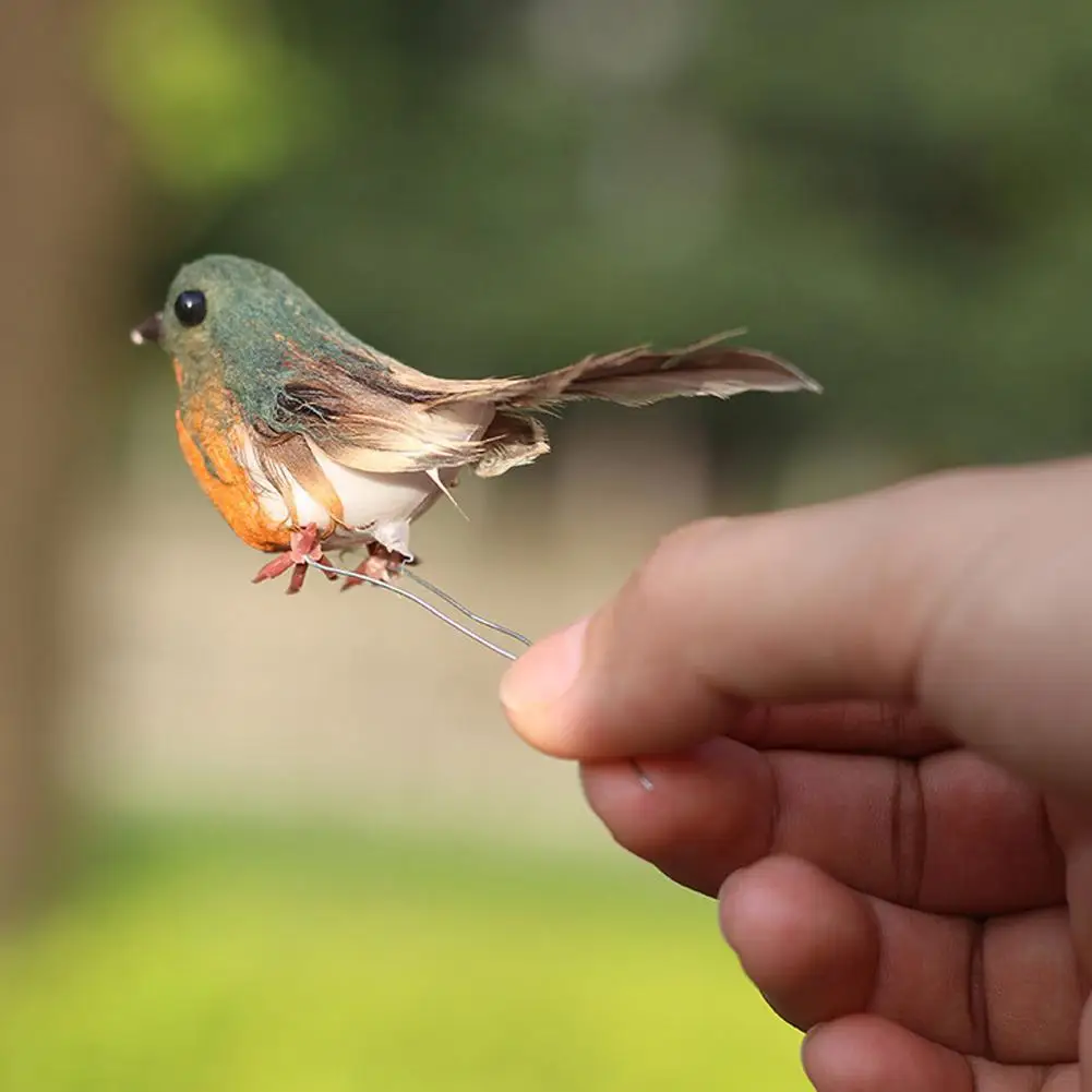 12 шт Искусственный пенный перо имитация Робин птица подвесная подвеска