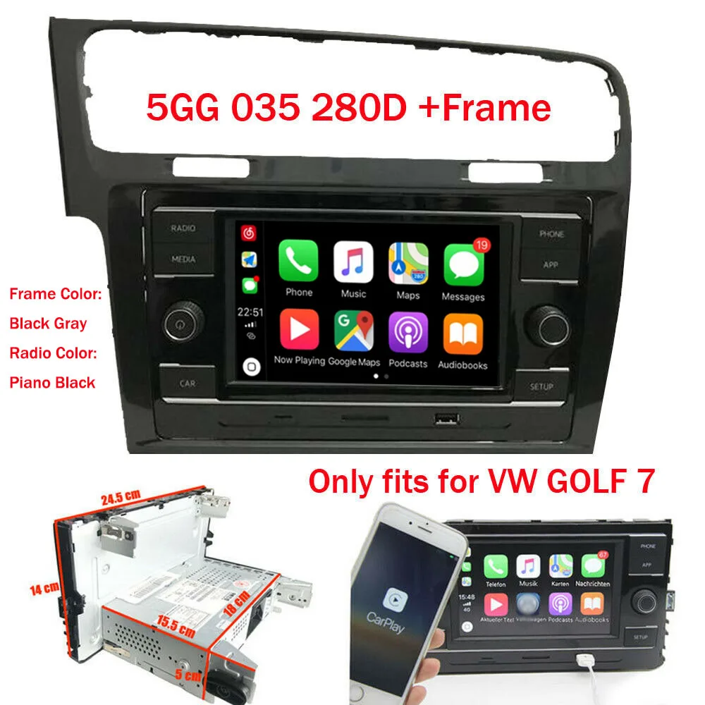 Автомобильный радиоприемник 6 5 &quotRCD330 + рамка Carplay Mirrorlink BT USB RVC для MQB Volkswagen PASSAT B8 GOLF