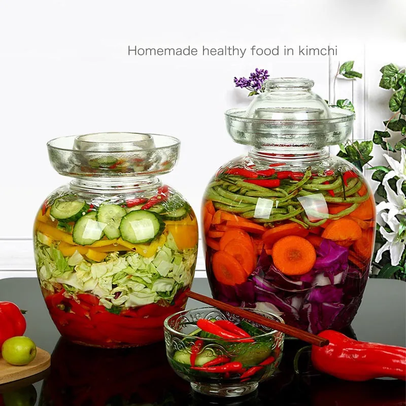 

Thicken Glass Pickle Jars Transparent Pickle Bottles Food Sealed Jar Night Pickling Stains Pickled Cabbage Radish Container Gift