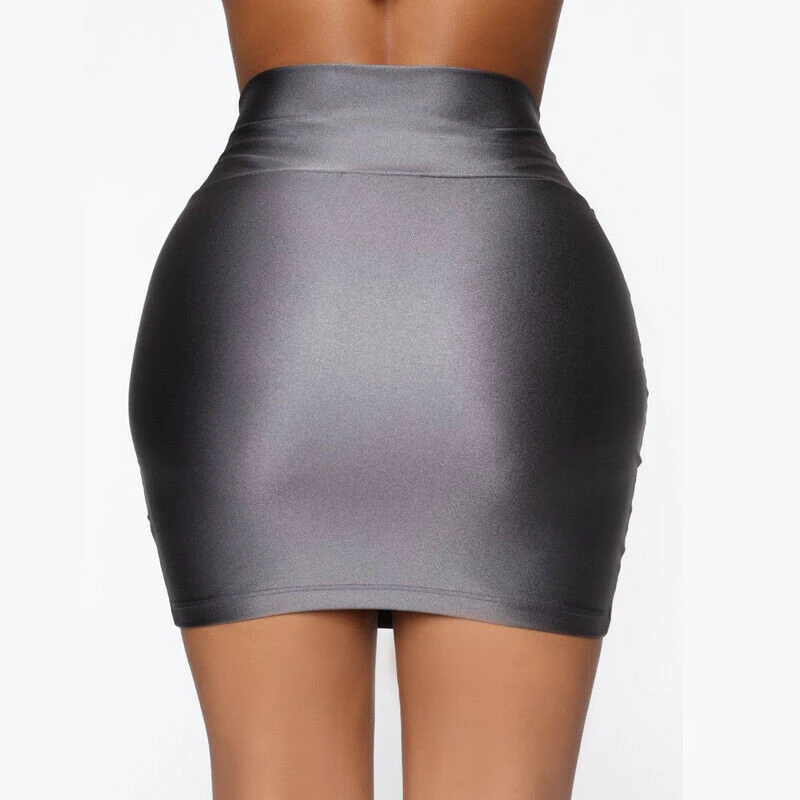 Женская короткая мини-юбка черная Повседневная вечерние юбки в уличном стиле для