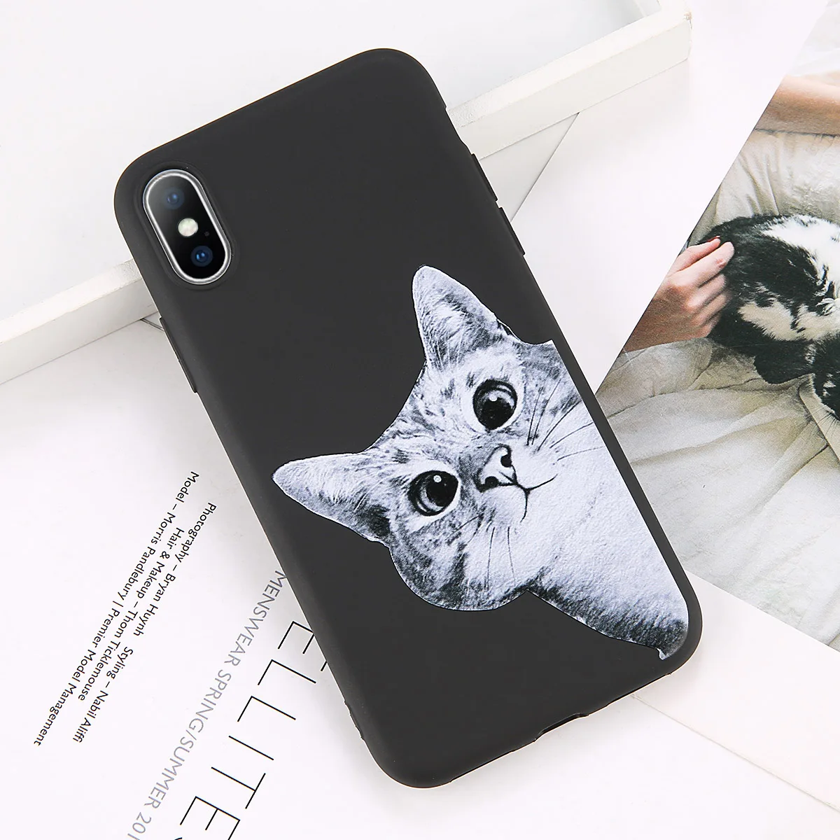 3865 Чехол Ottwn с динозавром для iPhone 7, 6, 6 S, 8 Plus, 11 Pro, Max X, XR, XS Max, чехол для телефона, с сердечком, милый мультяшный Кот, мягкий ТПУ чехол на заднюю панель - Цвет: 3865