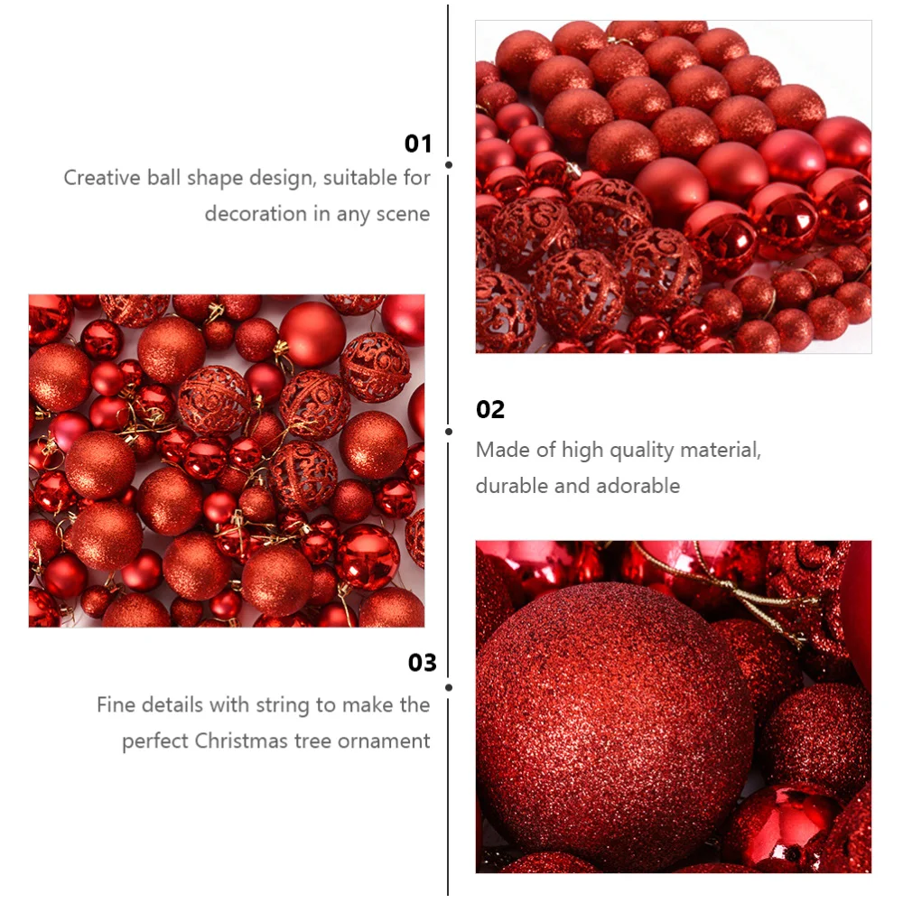 

1 Box/100pcs Christmas Balls Pendant Christmas Tree Pendant Scene Layout Props