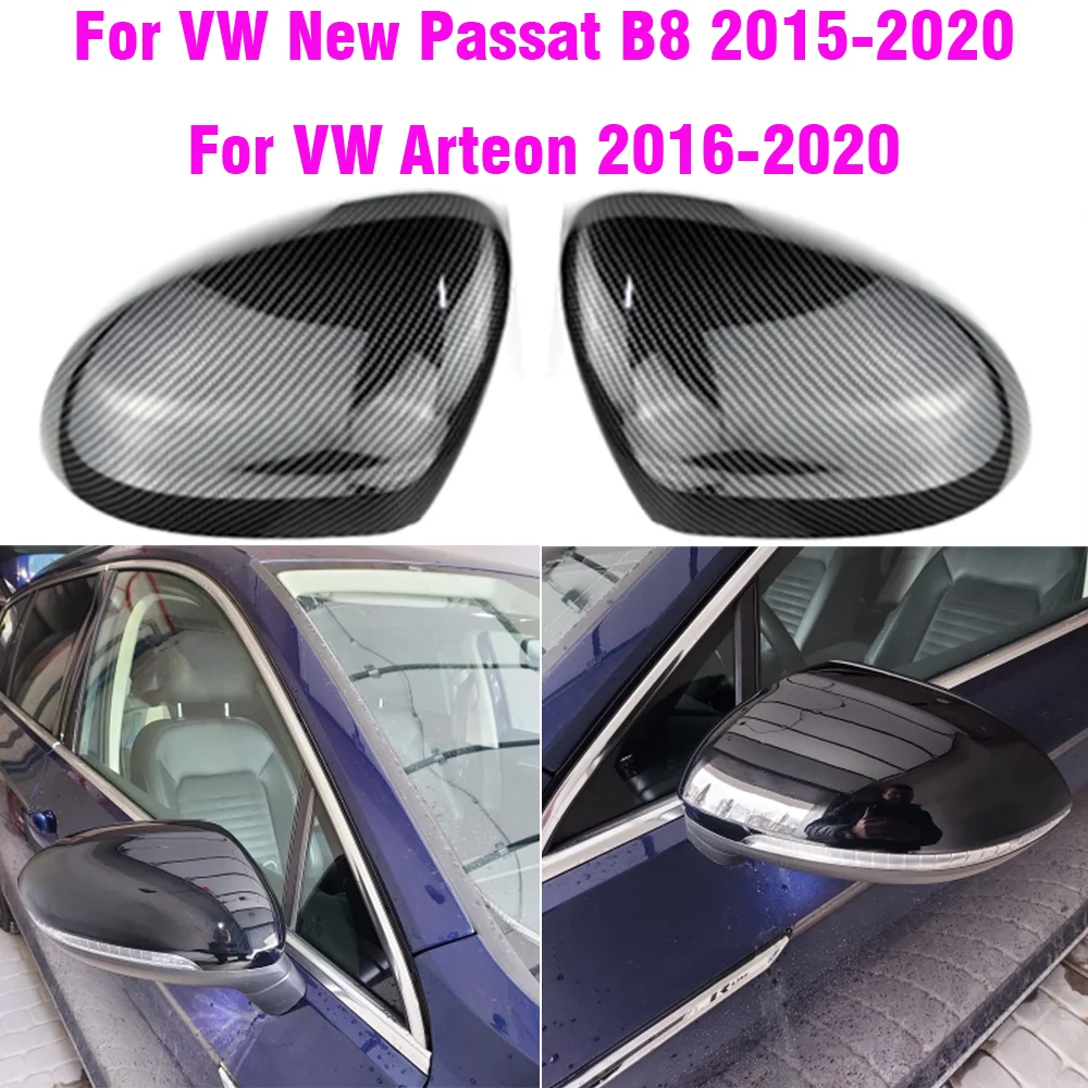 Для VW Passat B8 Caps 2016 2017 2018 2019 2020 черные боковые зеркальные крышки (глянцевый