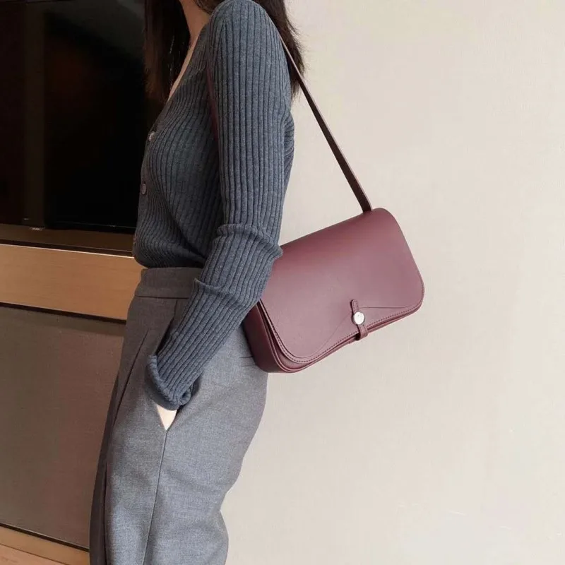 

New 2021 Women Handbag Casual Single Crossbody Bags Office Ladies Armpit Bag Designer Fashion Solid Color Leather Shoulder Bag